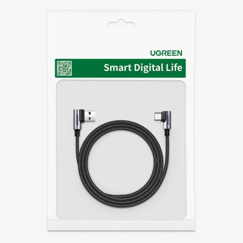 Ugreen kabel kątowy 90° USB C - USB 2.0 480Mb/s 3A 3m czarny (US176) Ugreen kabel kątowy 90° USB C - USB 2.0 480Mb/s 3A 3m czarny (US176)