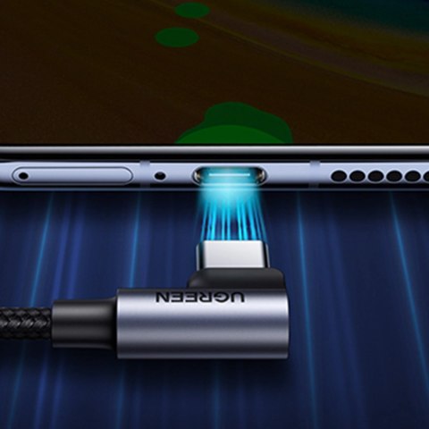 Ugreen kabel kątowy 90° USB C - USB 2.0 480Mb/s 3A 3m czarny (US176) Ugreen kabel kątowy 90° USB C - USB 2.0 480Mb/s 3A 3m czarny (US176)