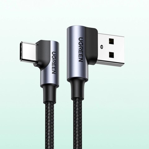 Ugreen kabel kątowy 90° USB C - USB 2.0 480Mb/s 3A 3m czarny (US176) Ugreen kabel kątowy 90° USB C - USB 2.0 480Mb/s 3A 3m czarny (US176)