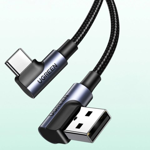 Ugreen kabel kątowy 90° USB C - USB 2.0 480Mb/s 3A 3m czarny (US176) Ugreen kabel kątowy 90° USB C - USB 2.0 480Mb/s 3A 3m czarny (US176)