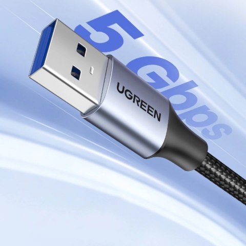 Ugreen przedłużacz adapter kabel przewód USB (męski) - USB (żeński) 3.0 5Gb/s 2m szary (US115) Ugreen przedłużacz adapter kabel przewód USB (męski) - USB (żeński) 3.0 5Gb/s 2m szary (US115)