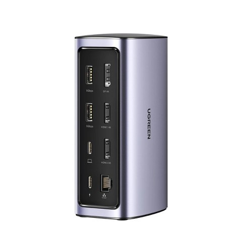 Ugreen wielofunkcyjna stacja dokująca HUB 12w1 USB C USB HDMI DP RJ45 AUX SD TF szara (CM555) Ugreen wielofunkcyjna stacja dokująca HUB 12w1 USB C USB HDMI DP RJ45 AUX SD TF szara (CM555)
