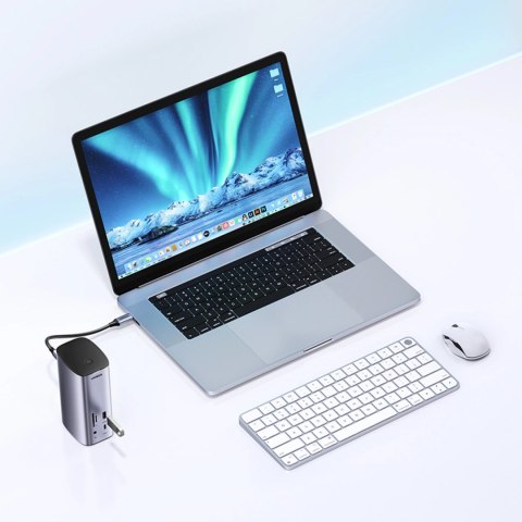 Ugreen wielofunkcyjna stacja dokująca HUB 12w1 USB C USB HDMI DP RJ45 AUX SD TF szara (CM555) Ugreen wielofunkcyjna stacja dokująca HUB 12w1 USB C USB HDMI DP RJ45 AUX SD TF szara (CM555)