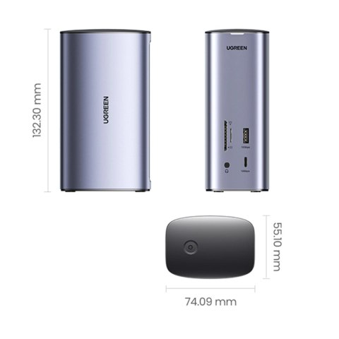 Ugreen wielofunkcyjna stacja dokująca HUB 12w1 USB C USB HDMI DP RJ45 AUX SD TF szara (CM555) Ugreen wielofunkcyjna stacja dokująca HUB 12w1 USB C USB HDMI DP RJ45 AUX SD TF szara (CM555)