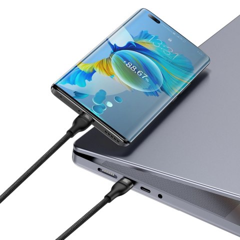 Baseus Flash Series Ⅱ kabel do szybkiego ładowania 2w1 USB-C - 2xUSB-C 100W 1.5m czarny Baseus Flash Series Ⅱ kabel do szybkiego ładowania 2w1 USB-C - 2xUSB-C 100W 1.5m czarny