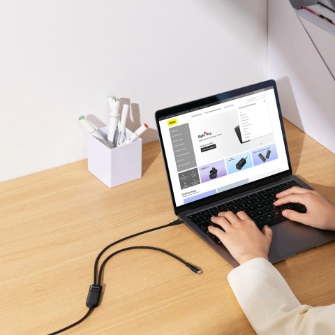 Baseus Flash Series Ⅱ kabel do szybkiego ładowania 2w1 USB-C - 2xUSB-C 100W 1.5m czarny Baseus Flash Series Ⅱ kabel do szybkiego ładowania 2w1 USB-C - 2xUSB-C 100W 1.5m czarny