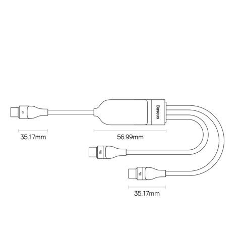 Baseus Flash Series Ⅱ kabel do szybkiego ładowania 2w1 USB-C - 2xUSB-C 100W 1.5m czarny Baseus Flash Series Ⅱ kabel do szybkiego ładowania 2w1 USB-C - 2xUSB-C 100W 1.5m czarny