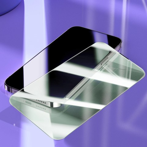 Baseus szkło hartowane do iPhone 14 Pro na cały ekran z filtrem Anti Blue Light i osłoną na głośnik 0.3mm + ramka montażowa Baseus szkło hartowane do iPhone 14 Pro na cały ekran z filtrem Anti Blue Light i osłoną na głośnik 0.3mm + ramka montażowa