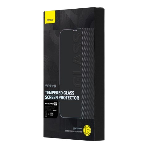 Baseus zestaw 2x szkło hartowane do iPhone 14 Pro na cały ekran z osłoną na głośnik 0.3mm + ramka montażowa Baseus zestaw 2x szkło hartowane do iPhone 14 Pro na cały ekran z osłoną na głośnik 0.3mm + ramka montażowa