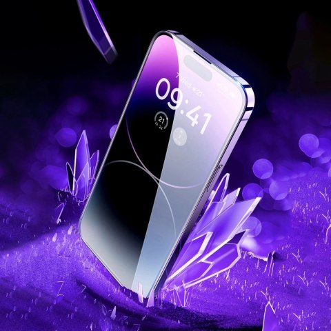 Baseus zestaw 2x szkło hartowane do iPhone 14 Pro na cały ekran z osłoną na głośnik 0.3mm + ramka montażowa Baseus zestaw 2x szkło hartowane do iPhone 14 Pro na cały ekran z osłoną na głośnik 0.3mm + ramka montażowa