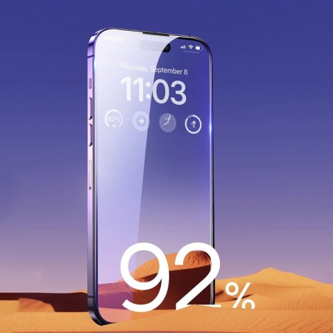 Baseus zestaw 2x szkło hartowane do iPhone 14 Pro na cały ekran z osłoną na głośnik 0.3mm + ramka montażowa Baseus zestaw 2x szkło hartowane do iPhone 14 Pro na cały ekran z osłoną na głośnik 0.3mm + ramka montażowa