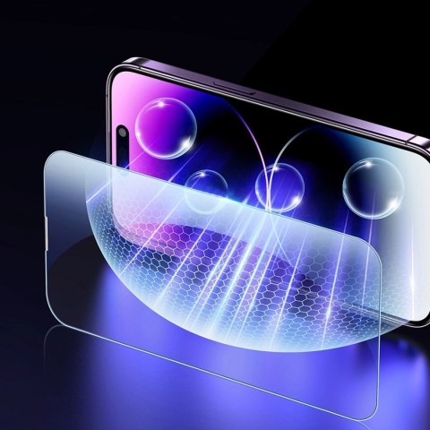 Baseus zestaw 2x szkło hartowane do iPhone 14 Pro na cały ekran z osłoną na głośnik 0.3mm + ramka montażowa Baseus zestaw 2x szkło hartowane do iPhone 14 Pro na cały ekran z osłoną na głośnik 0.3mm + ramka montażowa