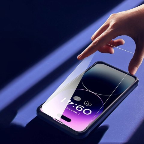 Baseus zestaw 2x szkło hartowane do iPhone 14 Pro na cały ekran z osłoną na głośnik 0.3mm + ramka montażowa Baseus zestaw 2x szkło hartowane do iPhone 14 Pro na cały ekran z osłoną na głośnik 0.3mm + ramka montażowa