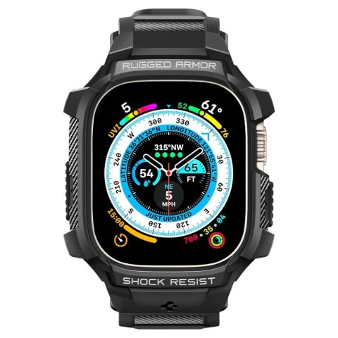 Etui z paskiem Spigen Rugged Armor Pro na Apple Watch Ultra (49 mm) - czarne Etui z paskiem Spigen Rugged Armor Pro na Apple Watch Ultra (49 mm) - czarne