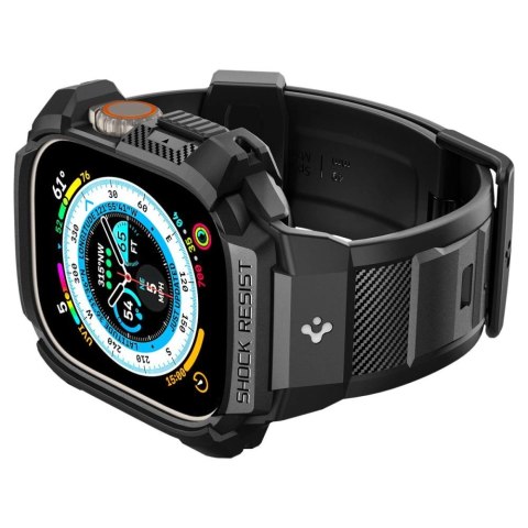 Etui z paskiem Spigen Rugged Armor Pro na Apple Watch Ultra (49 mm) - czarne Etui z paskiem Spigen Rugged Armor Pro na Apple Watch Ultra (49 mm) - czarne