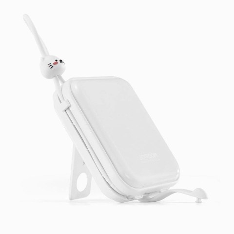 Joyroom powerbank z kablami USB C i Lightning oraz podstawką Cutie Series 10000mAh 22.5W biały (JR-L008) Joyroom powerbank z kablami USB C i Lightning oraz podstawką Cutie Series 10000mAh 22.5W biały (JR-L008)