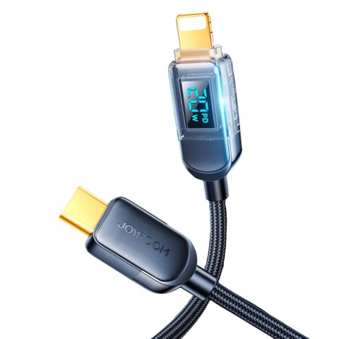 Kabel Joyroom A4 USB-C / Lightning 20W 1.2m z wyświetlaczem - czarny Kabel Joyroom A4 USB-C / Lightning 20W 1.2m z wyświetlaczem - czarny