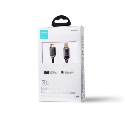 Kabel Joyroom A4 USB-C / Lightning 20W 1.2m z wyświetlaczem - czarny Kabel Joyroom A4 USB-C / Lightning 20W 1.2m z wyświetlaczem - czarny