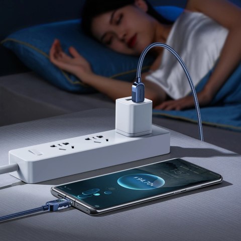 Kabel Joyroom A4 USB-C / USB-C 100W 1.2m z wyświetlaczem - niebieski Kabel Joyroom A4 USB-C / USB-C 100W 1.2m z wyświetlaczem - niebieski