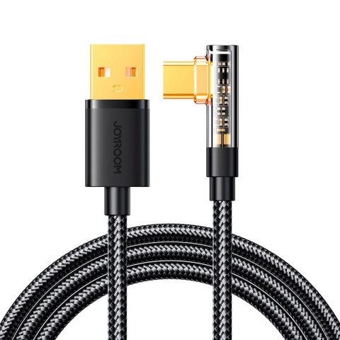 Kabel Joyroom Gaming Cable S-UC027A6 USB-C (kątowy) / USB-A (prosty) 3A 1.2 m - czarny Kabel Joyroom Gaming Cable S-UC027A6 USB-C (kątowy) / USB-A (prosty) 3A 1.2 m - czarny