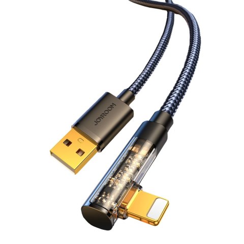 Kabel Joyroom Gaming Cable S-UL012A6 Lightning (kątowy) / USB-A (prosty) 2.4A 1.2 m - czarny Kabel Joyroom Gaming Cable S-UL012A6 Lightning (kątowy) / USB-A (prosty) 2.4A 1.2 m - czarny