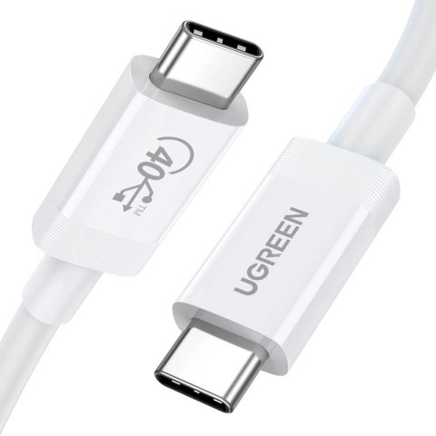 Kabel Ugreen US506 USB4 40Gbps 8K 60Hz USB-C - USB-C PD 100W 80cm - biały Kabel Ugreen US506 USB4 40Gbps 8K 60Hz USB-C - USB-C PD 100W 80cm - biały