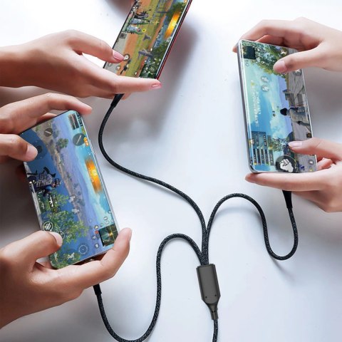 Kabel do szybkiego ładowania 120W 1m 3w1 USB - USB-C / microUSB / Lightning Dudao L22X - srebrny Kabel do szybkiego ładowania 120W 1m 3w1 USB - USB-C / microUSB / Lightning Dudao L22X - srebrny