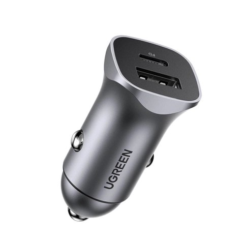 Ładowarka samochodowa Ugreen CD130 USB-A / USB-C 30W - szara Ładowarka samochodowa Ugreen CD130 USB-A / USB-C 30W - szara