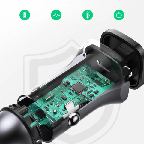 Ładowarka samochodowa Ugreen CD130 USB-A / USB-C 30W - szara Ładowarka samochodowa Ugreen CD130 USB-A / USB-C 30W - szara