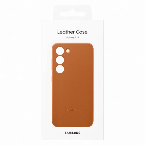 Samsung Leather Cover etui Samsung Galaxy S23 pokrowiec z naturalnej skóry camel (EF-VS911LAEGWW)
