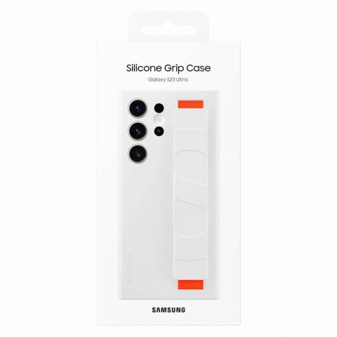 Samsung Silicone Grip Cover etui Samsung Galaxy S23 Ultra silikonowy pokrowiec z paskiem na rękę białe (EF-GS918TWEGWW) Samsung Silicone Grip Cover etui Samsung Galaxy S23 Ultra silikonowy pokrowiec z paskiem na rękę białe (EF-GS918TWEGWW)