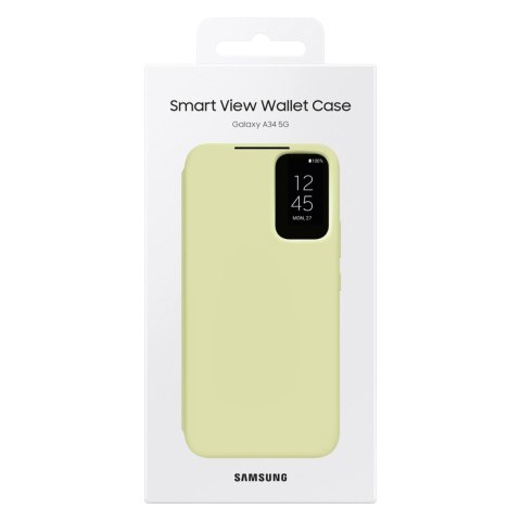 Samsung Smart View Wallet Case etui Samsung Galaxy A34 5G pokrowiec z inteligentną klapką okienkiem portfel na kartę limonkowe ( Samsung Smart View Wallet Case etui Samsung Galaxy A34 5G pokrowiec z inteligentną klapką okienkiem portfel na kartę limonkowe (
