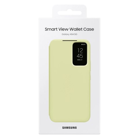 Samsung Smart View Wallet Case etui Samsung Galaxy A54 5G pokrowiec z inteligentną klapką okienkiem portfel na kartę limonkowe ( Samsung Smart View Wallet Case etui Samsung Galaxy A54 5G pokrowiec z inteligentną klapką okienkiem portfel na kartę limonkowe (