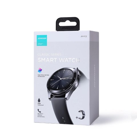 Smartwatch Joyroom Classic Series JR-FC2 z funkcją odbierania połączeń / ochroną IP68 - czarny Smartwatch Joyroom Classic Series JR-FC2 z funkcją odbierania połączeń / ochroną IP68 - czarny
