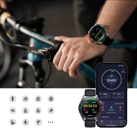 Smartwatch Joyroom Classic Series JR-FC2 z funkcją odbierania połączeń / ochroną IP68 - czarny Smartwatch Joyroom Classic Series JR-FC2 z funkcją odbierania połączeń / ochroną IP68 - czarny