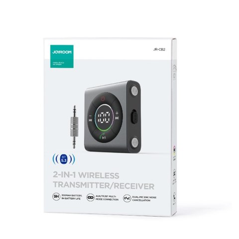 Transmiter Joyroom JR-CB2 Bluetooth AUX do samochodu, telewizora - szary Transmiter Joyroom JR-CB2 Bluetooth AUX do samochodu, telewizora - szary