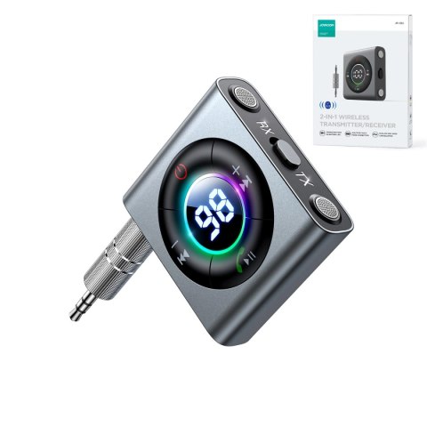 Transmiter Joyroom JR-CB2 Bluetooth AUX do samochodu, telewizora - szary Transmiter Joyroom JR-CB2 Bluetooth AUX do samochodu, telewizora - szary