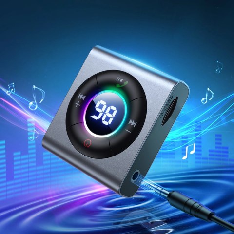 Transmiter Joyroom JR-CB2 Bluetooth AUX do samochodu, telewizora - szary Transmiter Joyroom JR-CB2 Bluetooth AUX do samochodu, telewizora - szary