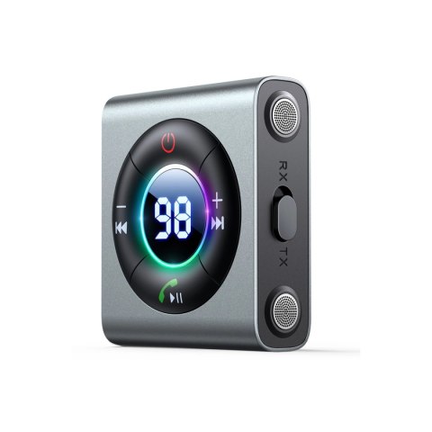 Transmiter Joyroom JR-CB2 Bluetooth AUX do samochodu, telewizora - szary Transmiter Joyroom JR-CB2 Bluetooth AUX do samochodu, telewizora - szary