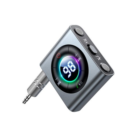 Transmiter Joyroom JR-CB2 Bluetooth AUX do samochodu, telewizora - szary Transmiter Joyroom JR-CB2 Bluetooth AUX do samochodu, telewizora - szary