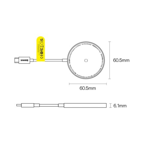 Baseus Simple Mini3 ładowarka magnetyczna MagSafe Qi 15W niebieska