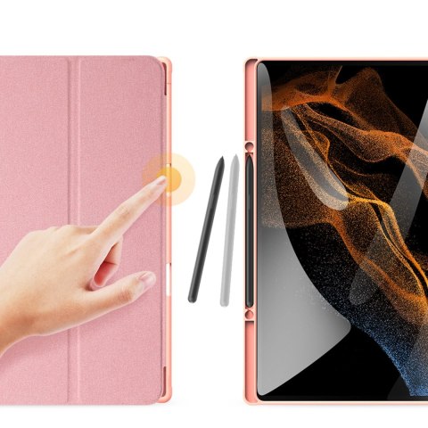 DUX DUCIS Domo składany pokrowiec etui na tablet z funkcją Smart Sleep podstawka Samsung Galaxy Tab S8 Ultra różowy