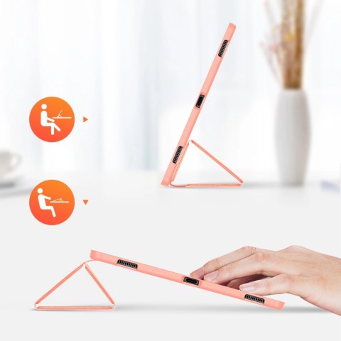 DUX DUCIS Domo składany pokrowiec etui na tablet z funkcją Smart Sleep podstawka Samsung Galaxy Tab S8 Ultra różowy