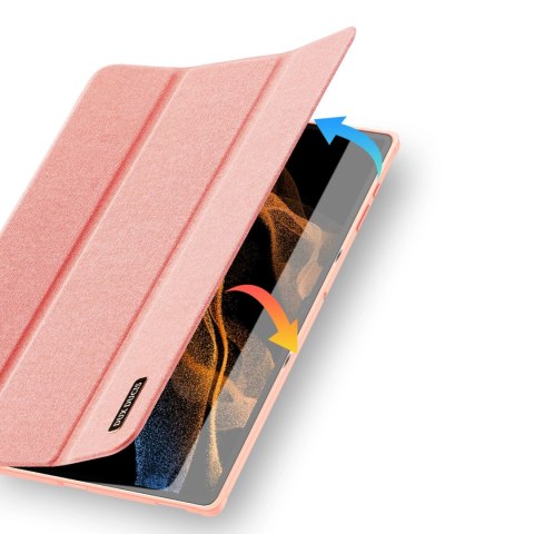 DUX DUCIS Domo składany pokrowiec etui na tablet z funkcją Smart Sleep podstawka Samsung Galaxy Tab S8 Ultra różowy