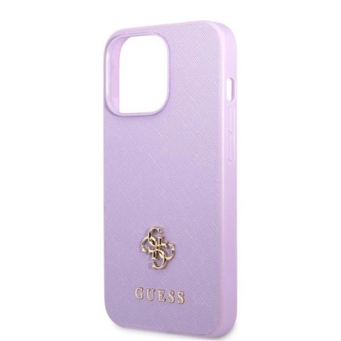 Etui Guess Saffiano 4G Small Metal Logo na iPhone 13 Pro / iPhone 13 - purpurowe
