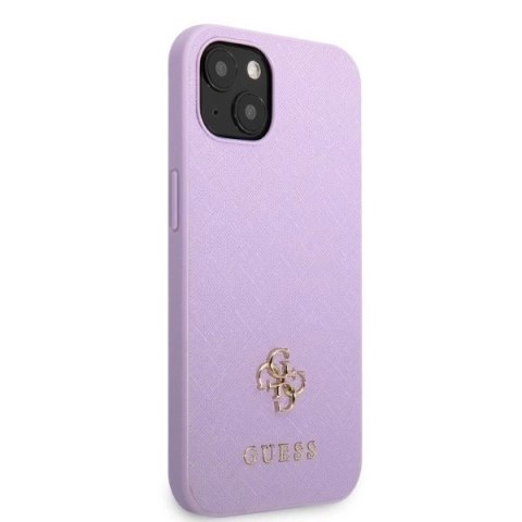 Etui Guess Saffiano 4G Small Metal Logo na iPhone 13 mini - purpurowe