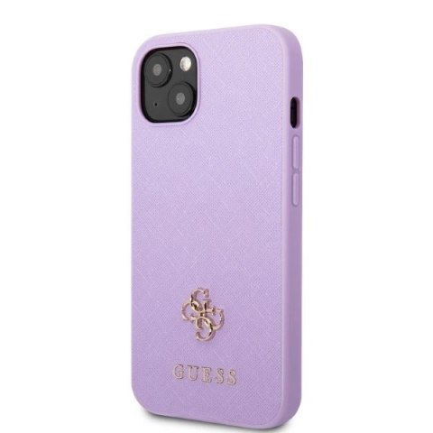 Etui Guess Saffiano 4G Small Metal Logo na iPhone 13 - purpurowe