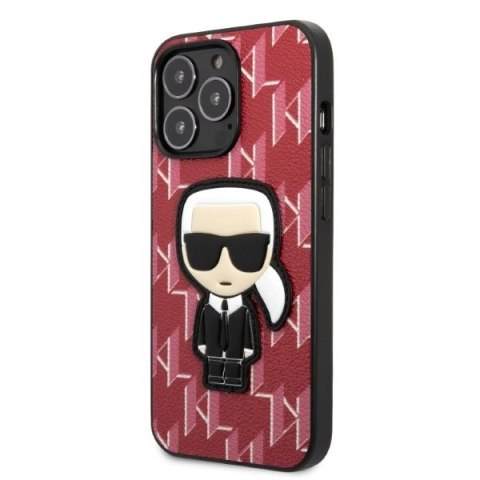 Etui Karl Lagerfeld Monogram Ikonik Patch na iPhone 13 Pro Max - czerwone Etui Karl Lagerfeld Monogram Ikonik Patch na iPhone 13 Pro Max - czerwone