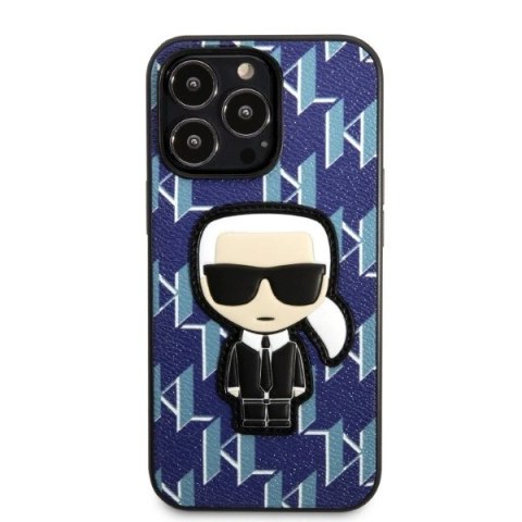 Etui Karl Lagerfeld Monogram Ikonik Patch na iPhone 13 Pro Max - niebieskie Etui Karl Lagerfeld Monogram Ikonik Patch na iPhone 13 Pro Max - niebieskie
