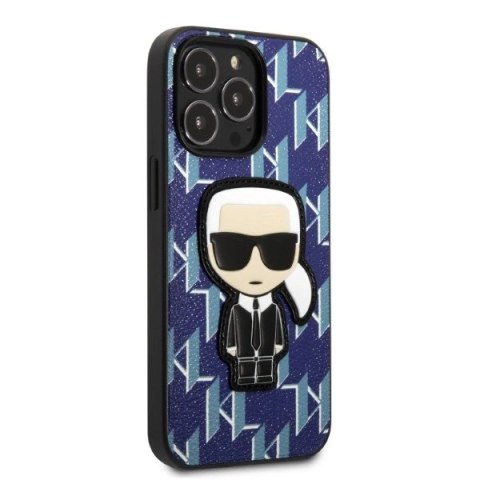 Etui Karl Lagerfeld Monogram Ikonik Patch na iPhone 13 Pro Max - niebieskie Etui Karl Lagerfeld Monogram Ikonik Patch na iPhone 13 Pro Max - niebieskie